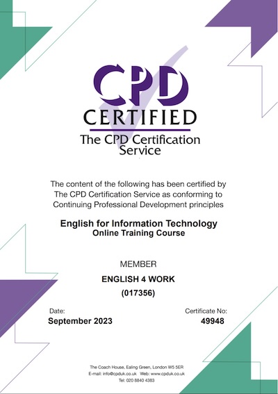 IT English Certification