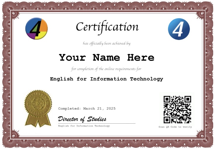 Sample Certificate